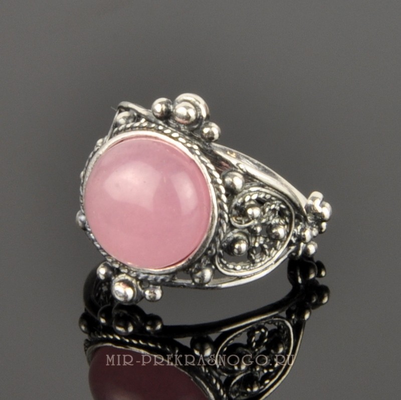 Кольцо с розовым кварцем Феодосия кНКР-1820