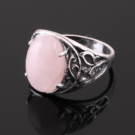 Кольцо с розовым кварцем "Ладога"