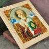 Икона с янтарем "Св.Николай Чудотворец" 14,5х17,5 см