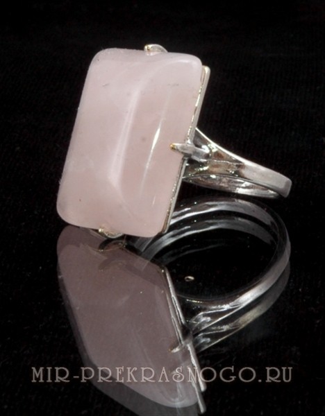 Кольцо с розовым кварцем Стиль кНКР-227