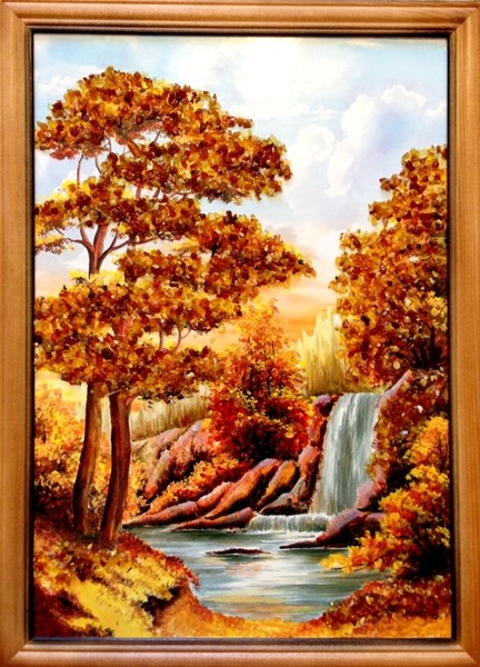 Картина с янтарем Водопад кян-2-302