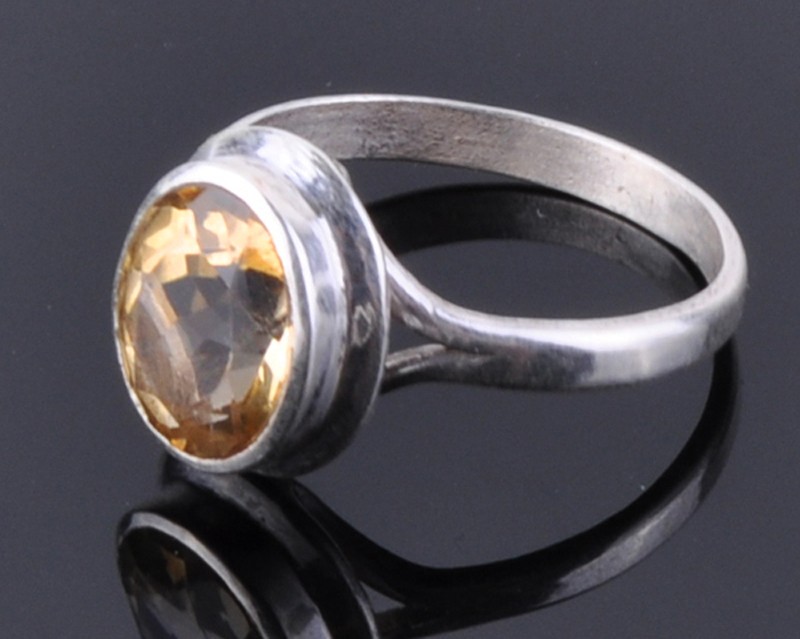 Кольцо серебро с цитрином "Галос"