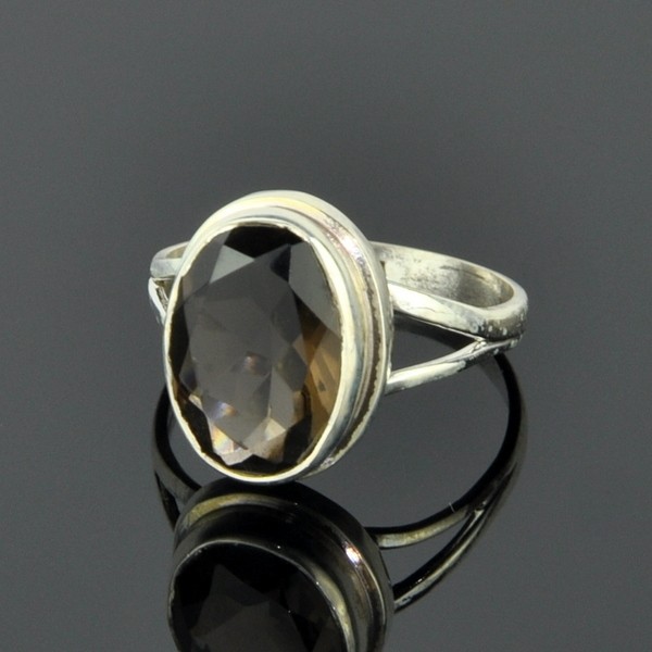 Кольцо серебро с раухтопазом Галос скНРТ-3182