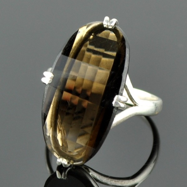 Кольцо серебро с раухтопазом Альпы скНРТ-4525