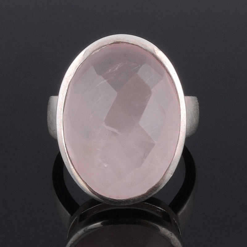 Кольцо серебро с розовым кварцем "Галос"