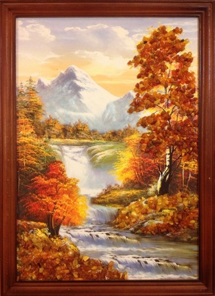 Картина из янтаря Горный Ручей кян-2-901