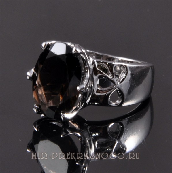 Кольцо серебро с раухтопазом Лагуна скНРТ-003-КВМ