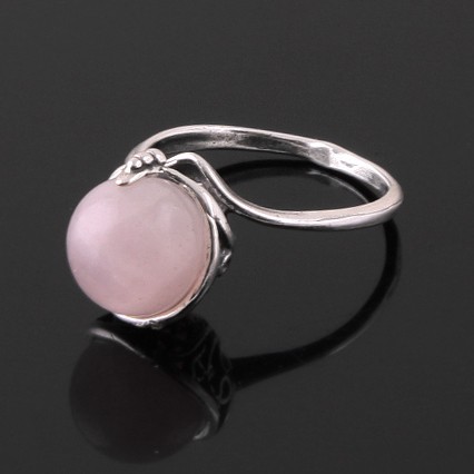 Кольцо с розовым кварцем "Деталь"