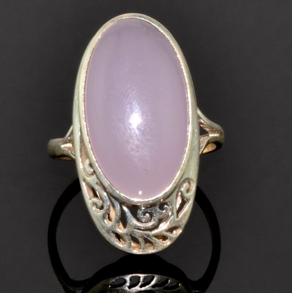 Кольцо серебро с розовый кварц Княжна скНКР-4531
