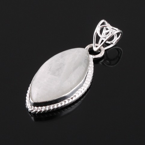 Кулон серебро с лунным камнем (адуляром) "Северный Ветер"