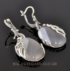 Серьги с агатом Березка сНАГ-1026