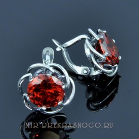 Серьги с цирконом Шарм сНЦР-1279