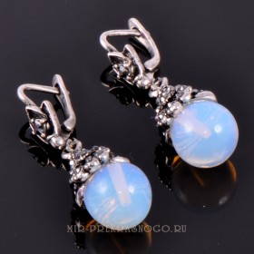 Серьги с лунным камнем Колокольчик сНЛК-709