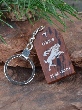 Брелок-оберег "Зодиак: Овен" обсидиановый