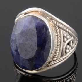 Кольцо серебро с сапфиром &quot;Синяя Полночь&quot;