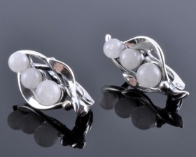 Серьги с розовым кварцем "Калинка"