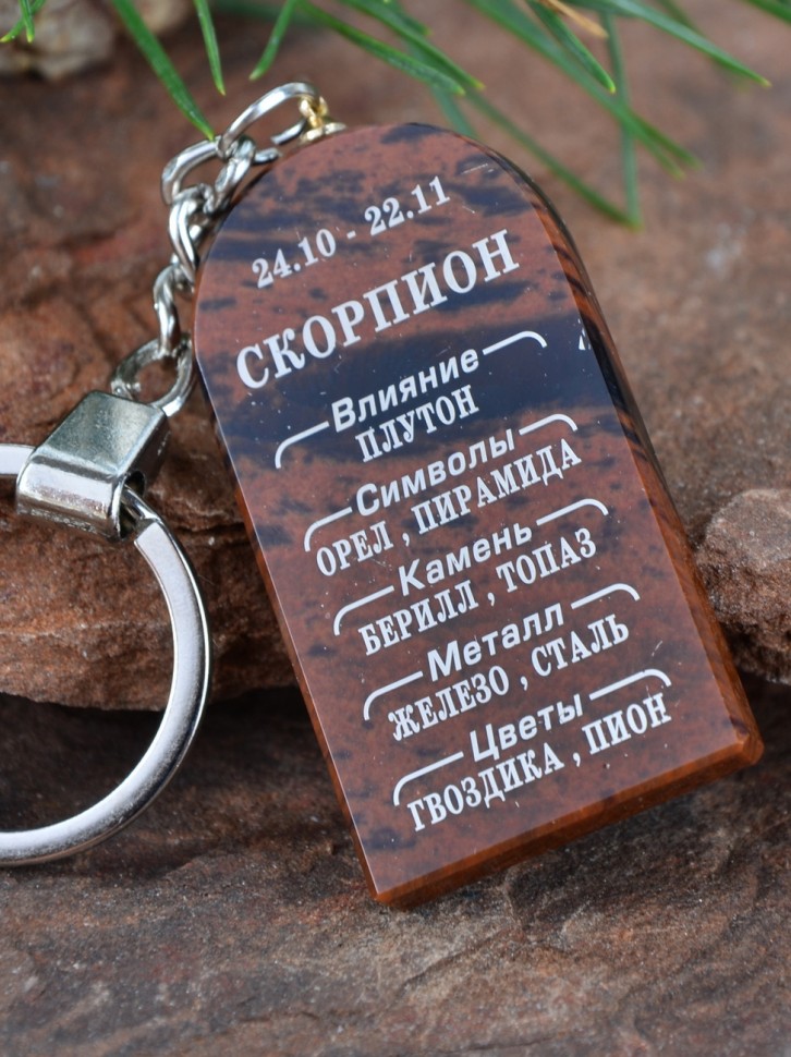 Брелок-оберег "Зодиак: Скорпион" обсидиановый