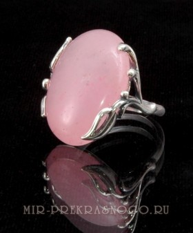 Кольцо с розовым кварцем Березка кНКР-235