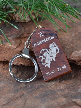 Брелок-оберег "Зодиак: Близнецы" обсидиановый