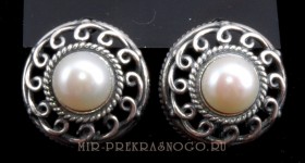 Серьги с жемчугом Медея сНЖМ-261