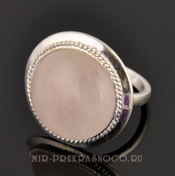 Кольцо с розовым кварцем Гало кНКР-1168