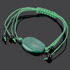 Браслет с кошачьим глазом и им. агата "Хранитель"