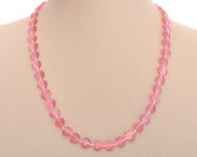 Бусы из кошачьего глаза "Сердечки"