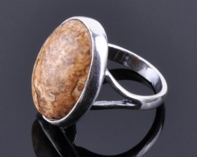 Кольцо с песочной яшмой "Лаконика"