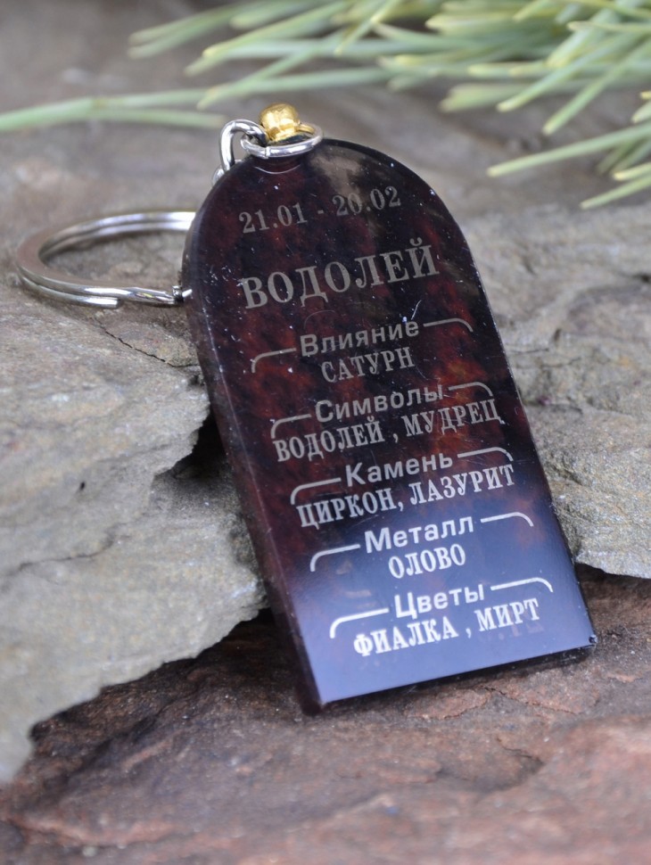 Брелок-оберег "Зодиак: Водолей" (обсидиан)