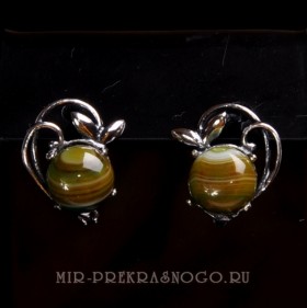 Серьги с агатом Василиса сНАГ-605