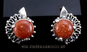 Серьги с авантюрином Парус сНАВ-311