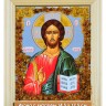 Икона с янтарем "Господь Вседержитель" 14,5х17,5 см