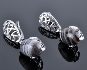 Серьги с агатом "Дания"