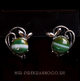 Серьги с агатом Василиса сНАГ-603