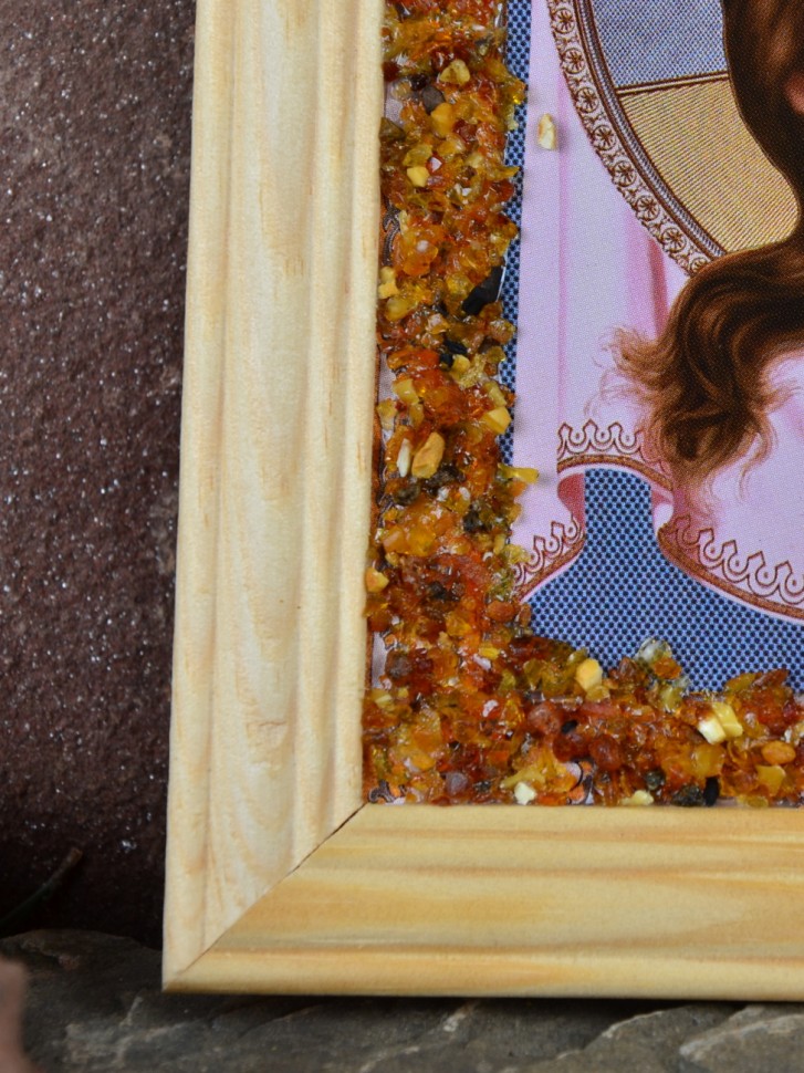 Икона с янтарем "Образ Иисуса Христа" 14,5х17,5 см