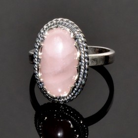 Кольцо с розовым кварцем Багира кНКР-4460