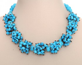 Бусы из прессованной бирюзы "Птица Счастья"