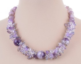 Бусы из аметиста и хрусталя "Анталия"