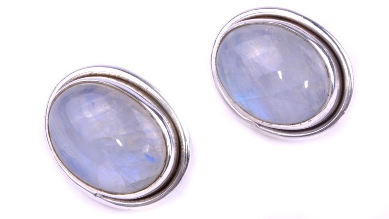 Серьги серебро с лунным камнем Галос ссНЛК-7916