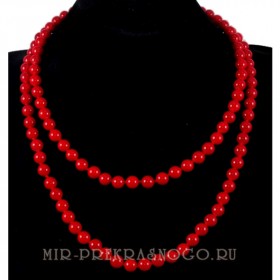 Бусы длинные из прессованного коралла "Леди-2"