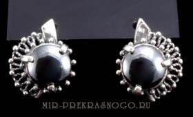 Серьги с гематитом Парус сНГМ-313