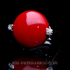 Кольцо с кораллом Сатурн кИКО-490