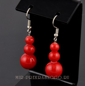 Серьги с кораллом "Лель"
