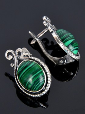 Серьги "Кассиопея-Малахит"