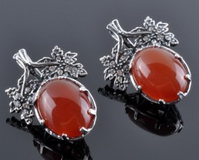 Серьги с сердоликом "Лоза"