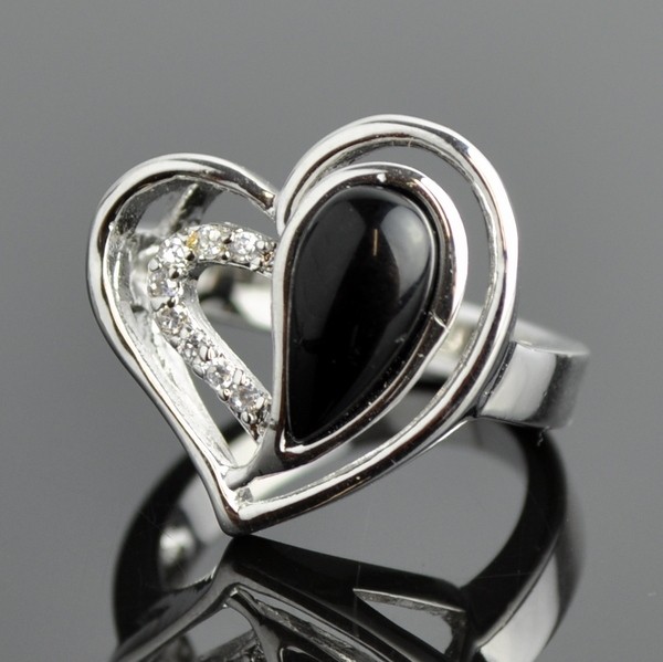 Кольцо с имитацией агата Влюбленные Сердца кНАГ-5655-РДТ
