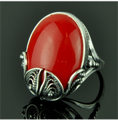 Кольцо с прессованным кораллом Бригитта кПКО-4073