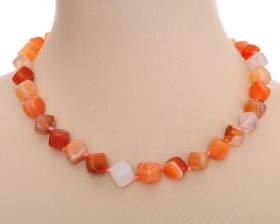 Бусы из сердолика "Кубизм"