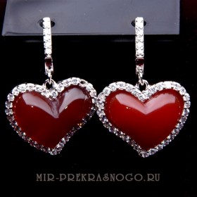 Серьги с сердоликом Влюбленность сНСР-492