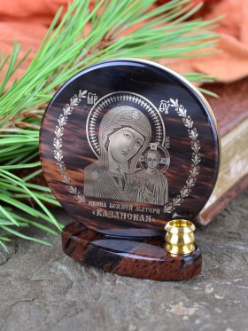 Икона с подсвечником "Икона Божией Матери "Казанская" на подставке
